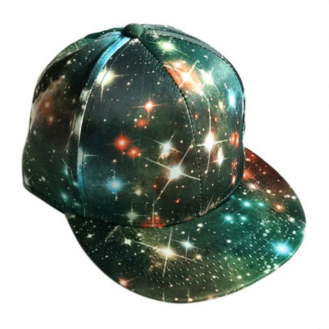 Cool Galaxy Printed Fitted Cap