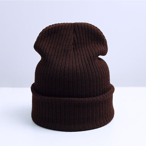 Plain Knitted Men's Beanie Hat