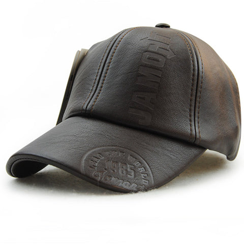 Genuine Leather Casual Baseball Cap