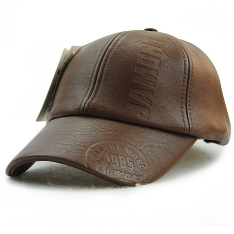 Genuine Leather Casual Baseball Cap