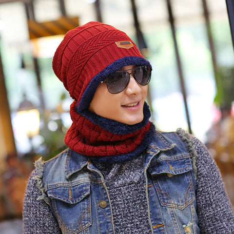 Casual Winter Knitted Scarf and Beanie