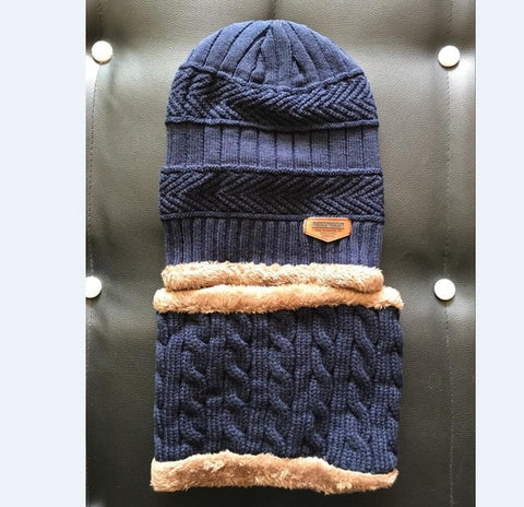 Casual Winter Knitted Scarf and Beanie