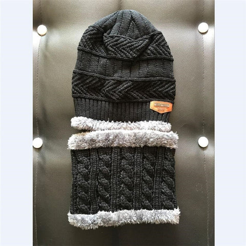 Casual Winter Knitted Scarf and Beanie