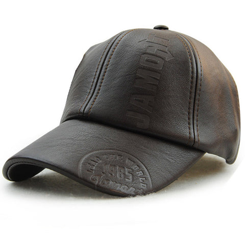 Genuine Leather Casual Baseball Cap